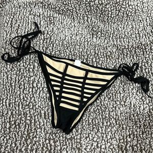 Black and Tan String Bikini Bottom